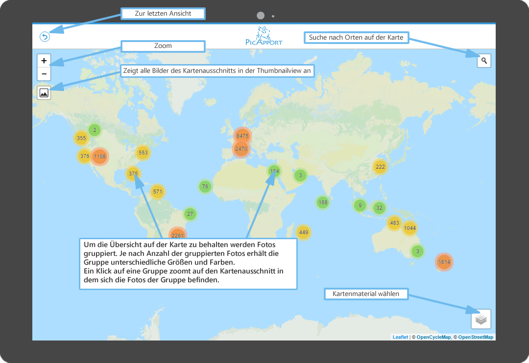 Geolocations - Weltkarte Übersicht
